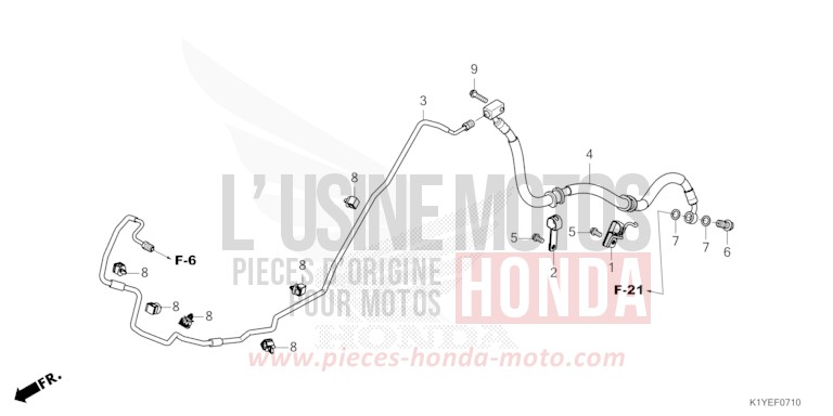 HINTERE BREMSLEITUNG von PCX 125 PEARL SNOWFLAKE WHITE (NHD01) von 2025